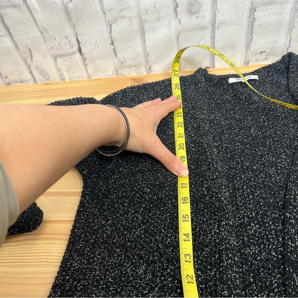 Madewell | Momento Fringe Chunky Marled Open Cardigan Black White Size XS - Picture 6 of 8